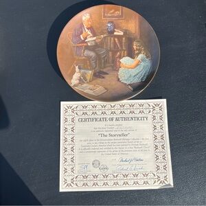 ☀️ 3/$30 Norman Rockwell Collectors Plate by Knowles “The Storyteller”